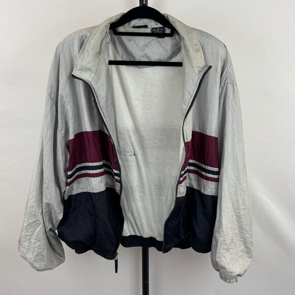 Vintage Winner Gray and Black Color Block Men's Windbreaker Size XL - Picture 3 of 9